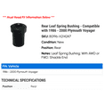thumbnail image 2 of Rear Leaf Spring Bushing - Compatible with 1986 - 2000 Plymouth Voyager 1987 1988 1989 1990 1991 1992 1993 1994 1995 1996 1997 1998 1999, 2 of 2
