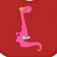 thumbnail image 4 of Inktastic Cute Pink Dinosaur Girls Baby Bib, 4 of 4