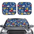 thumbnail image 2 of Xecao Animals Rescue Team for Foldable Car Sun Shades (2-Pack) offer sun protection with an easy-fold design for convenient windshield shading., 2 of 7