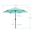 thumbnail image 7 of 9FT Outdoor Patio Market Table Umbrella with Push Button Tilt /Crank/6 Ribs for Backyard Beach Pool Lawn and Garden, Blue Stripes, 7 of 7