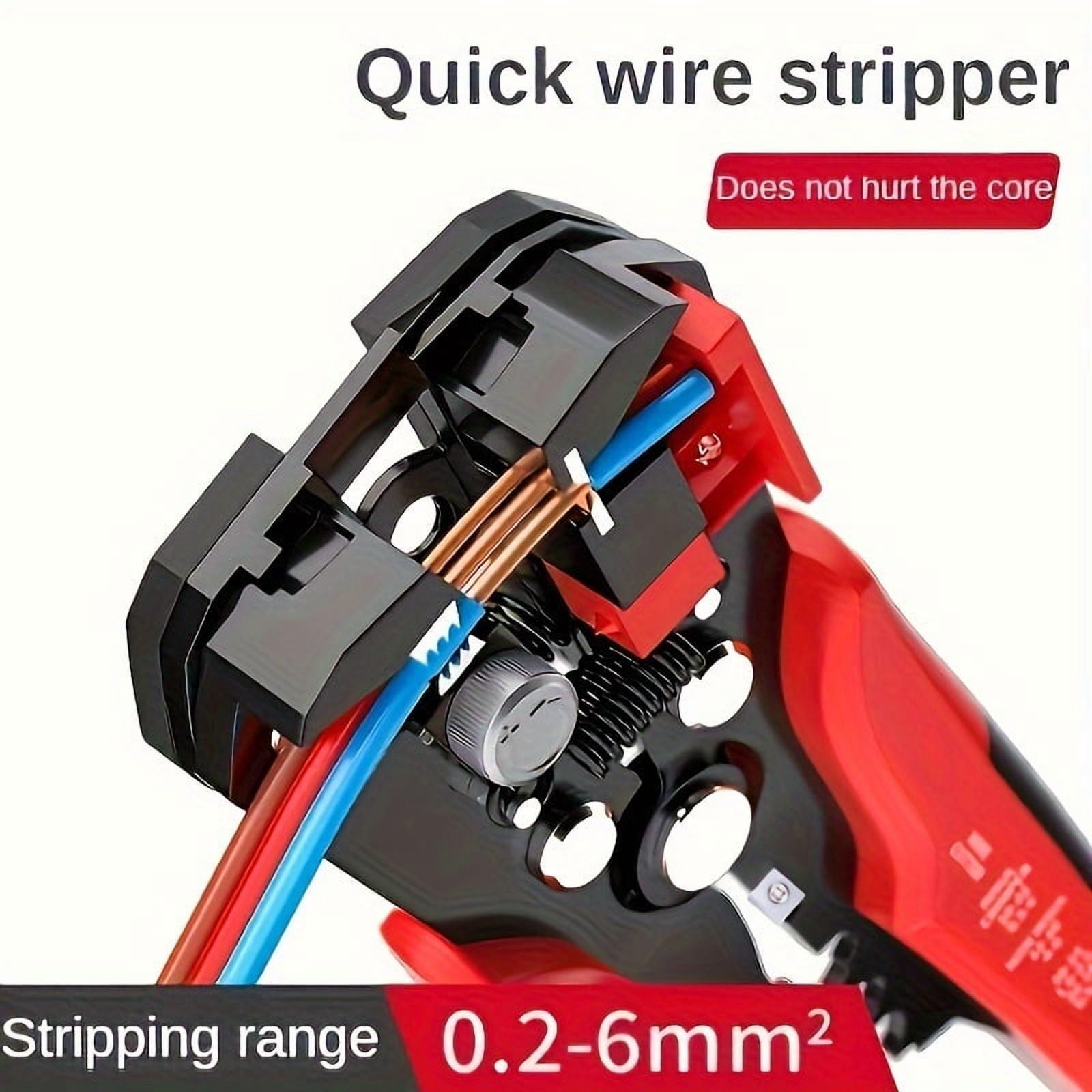BAOLE Heavy-duty automatic wire stripper - Electrical grade fast wire stripping tool Anti-slip and rust-proof 0.2-6mm² fully compatible