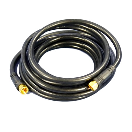 Leviton Black 12-Foot Digital Coaxial Video Patch Cord Cable GOLD RG6 40871-12E