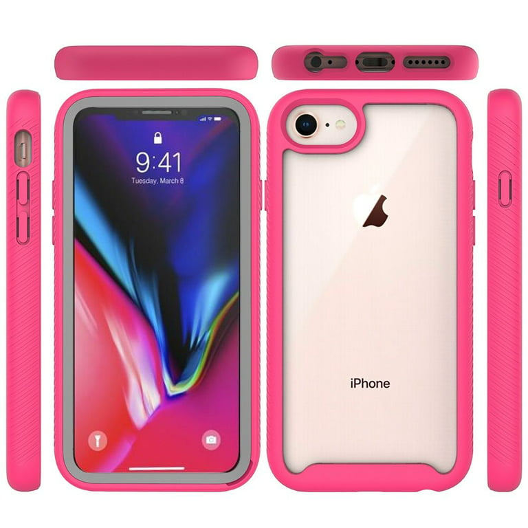 Phone Bumper iPhone TPU 7, Case iPhone Cornes 3 Electroplating 6/6S 8, Rubber iPhone Case Phone Cover Transparent Protective Apple Shockproof Xpression Pink Hybrid layers
