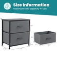 thumbnail image 6 of Nightstand with 2 Fabric Drawers, Small Dresser End Table for Bedroom, Closet, Dorm, Bedside Storage Organizer, Gray, 6 of 8