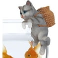 thumbnail image 6 of Planter Decor, Cat with Basket Plant Pot Hanger, Cat Aquarium Decorations, Miniature Fairy Garden and Flower Pot and Vase, Indoor Outdoor Usage, Grey, 6 of 8