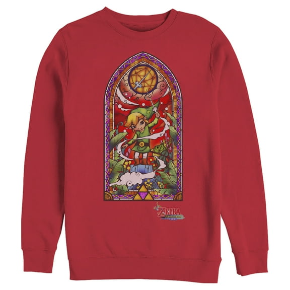 Men's Nintendo Legend of Zelda Wind Waker Window Sweatshirt Red X Large