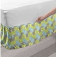 thumbnail image 2 of Floral Bed Skirt, Pastel Colored Flowers with Folk Style Effects Design Nature Print, Elastic Bedskirt Dust Ruffle Wrap Around for Bedding Decor, 4 Sizes, Apple Green Aqua Grey, by Ambesonne, 2 of 2