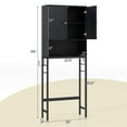 thumbnail image 3 of Giantex Over The Toilet Storage Cabinet, Freestanding Above Toilet Rack w/Adjustable Shelf & Bottom Bar, Black, 3 of 9