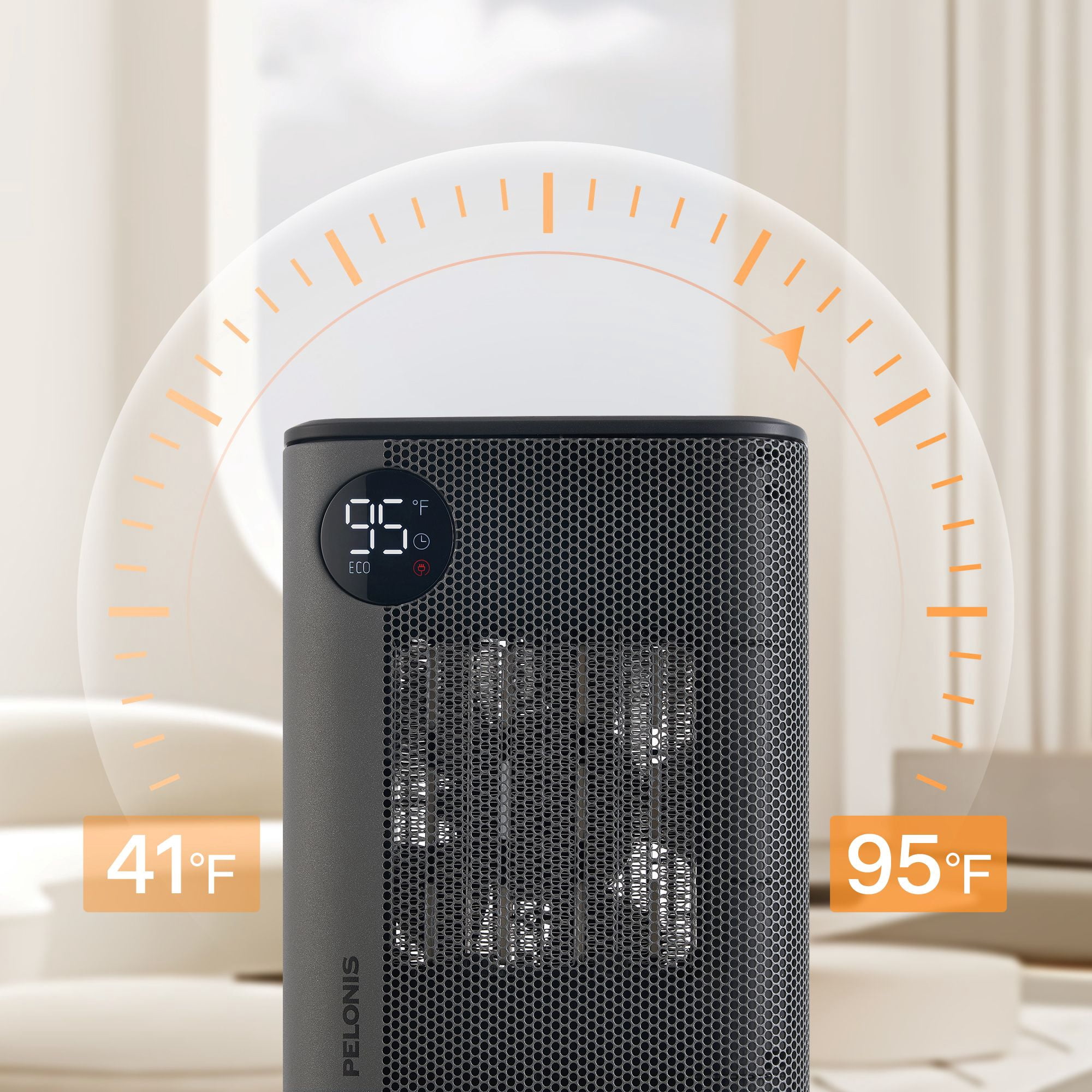 Pelonis Mechanical Desktop Ceramic Heater, PSH10CM1AB, New, Black