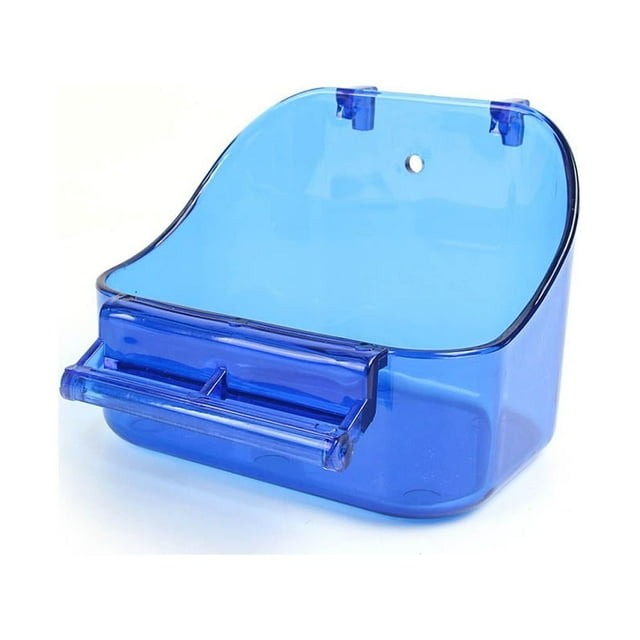 Methold Caja de baño para loros, caja para pájaros, jaula de ducha, ahorro de espacio, suministros para patio interior y exterior, tubo de Suministros de alimentación y agua para mascotas Azul