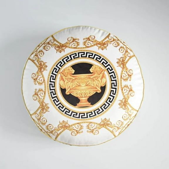 Velvet European Style Double-Sided Printed Round Pillow High-End Trophy Sofa Cushion Home Round Pillow Cover