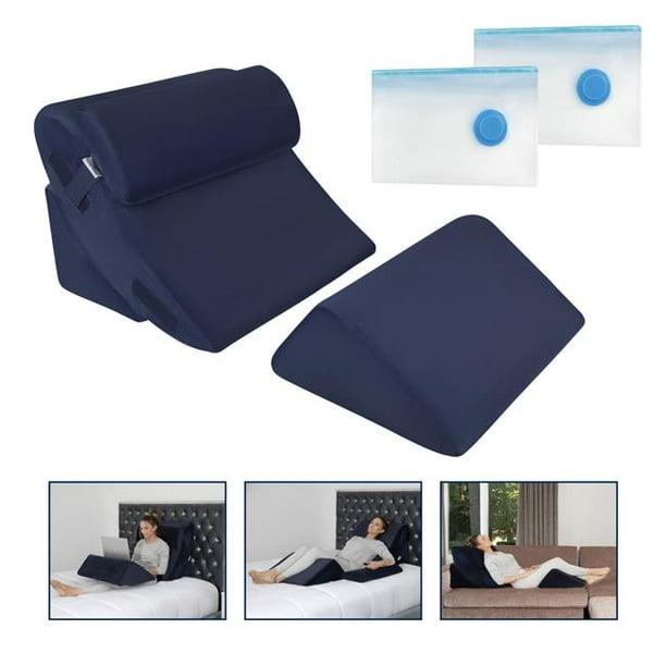 Luxe Casa B09H1JVFB1 Luxe Casa 4 Pcs Orthopedic Bed Wedge Pillow Set Blue Post Surgery, Relaxing