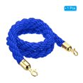 thumbnail image 3 of Uxcell Stanchion Rope 1.5m/5Ft Twisted Barrier Rope with Snap Hooks for Queue Crowd Control, Blue Golden, 3 of 7