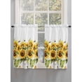 thumbnail image 3 of Kitchen Curtains 45 Inches length, Sunflower Bee Window Treatment Curtain Drapes, Watercolor Yellow White Summer Spring Lightweight Window Panels for Living Room Bedroom, 52"x45", 2 Panels, 3 of 7