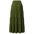thumbnail image 4 of GUACER Women's High Waisted Tiered Maxi Skirt with Pockets Boho A-Line Flowy Long Skirt Lightweight Summer Swing Skirts, 4 of 8