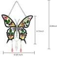 thumbnail image 4 of KY&BOSAM Crystal Butterfly Stain Glass Suncatcher Wind Chime Ornament Silver Zircon & Stained glass material & Crystal Pendant with Pressed Flower Wings Color box packing Make Happy Mother's Day Gift, 4 of 9