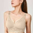 thumbnail image 4 of Fengqque Mother's Plus Size Nursing Soft Comfort Fit Bra Ultra-thin Lace Without Steel Ring Breast Upward Opening Feeding Bra, 4 of 5