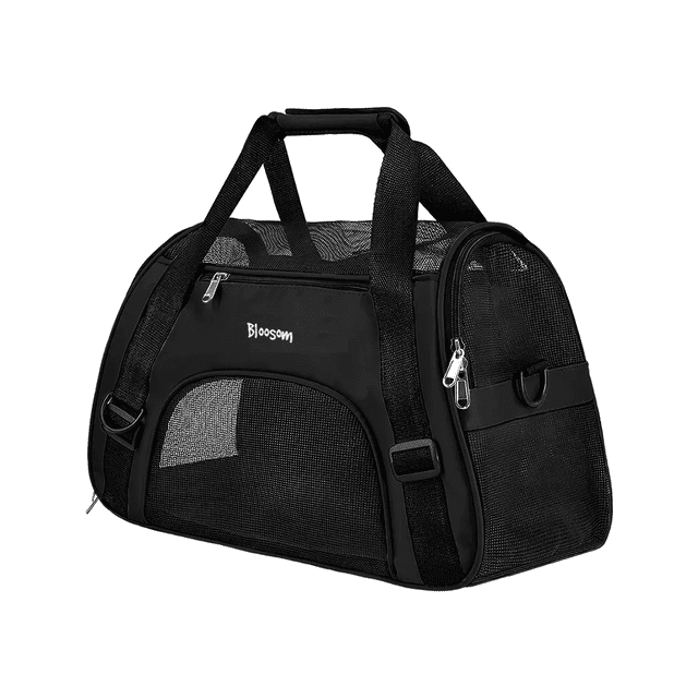 Mochila Bloosom Transportadora Bolsa Mascota Perro Gato Viaje Chica Negro