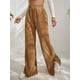 thumbnail image 3 of Pantalones casuales de cintura alta para mujer, pantalones de pana de color sólido europeo y americano con dobladillo con abertura y costuras para mujer, 3 of 6