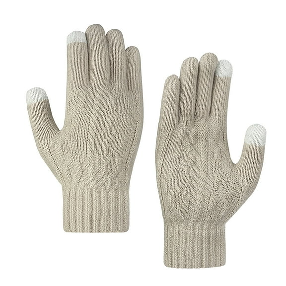 MESSUEN Winter Gloves Snow Gloves Knit Gloves Cold Weather Gloves Cycling Gloves Ski Gloves Accessories Heated Gloves for Women Womens Winter Gloves Cotton Gloves for Women Beige 1 One Size