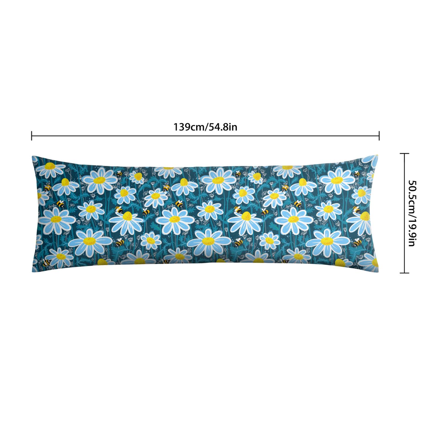 20x54 Honeycomb Pattern Body Pillow Case - Full-Length Support Cover with Discreet Zipper, Stretchy & Durable (Bee Themed Home Decor Gift)
