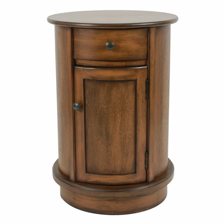 Monica Drum End Table with Storage Top Color Satin White Color Satin White Overall Product Weight 22.8 lb