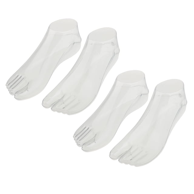 2 Pares de Maniquí Femenino de los Pies Sunnimix Estilo Sandalia Calcetín Claro