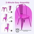 thumbnail image 3 of Industrial Metal Chairs Set of 2, Dining Side Chairs with Back for Kitchen, Cafe, Restaurant, Vintage Stackable Indoor Outdoor Use with High Backrest and Wood Seat, 3 of 13
