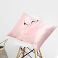 thumbnail image 3 of PiccoCasa 19 Momme Silk Pillowcase with Eye Cover Set Standard Pink, 3 of 8