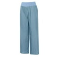 thumbnail image 5 of ShiShine Women's Elastic High Waist Wide Leg Pants Solid Color Baggy Casual Lounge Pants, 5 of 5