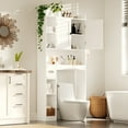 thumbnail image 2 of Over the Toilet Storage Cabinet, Asofer Bathroom Space Saver Organizer above Toilet with 7 Shelf & 2 Door for Laundry, White, 2 of 11