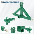 thumbnail image 2 of QinaQin 3 Point Trailer Hitch 2” Receiver with Hook for Category 1, Green, 2 of 6