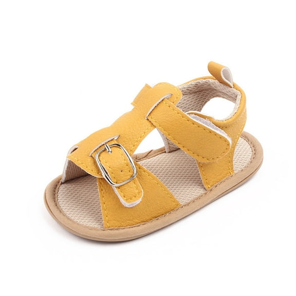 Ketyyh-chn99 Infant Shoes Toddler Girl Sandals Flower Girl Dress Shoes Open Toe Little Kid Summer Flats Yellow,6