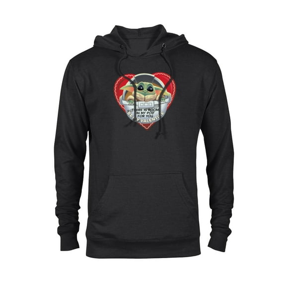 Star Wars The Mandalorian Grogu Be My Valentine - Pullover Hoodie for Adults – Customized-Black