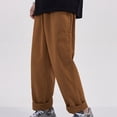 thumbnail image 2 of toraway Summer Stretch Casual Pants Mens Mens Casual Solid Cargo Pants Relaxed Fit Lightweight Stretch Elastic Waist Button Joggers Pants Multi Pockets L, 2 of 4