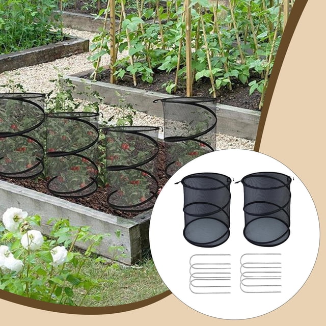 Cubiertas plegables para plantas, tiendas protectoras, redes de malla, jaulas de protección para balcones, árboles frutales pequeños, plantas de exterior y patios. 2 piezas