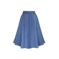 thumbnail image 4 of Topumt Women's A-Line High Waist Button Pleated Midi Skirt, 4 of 6