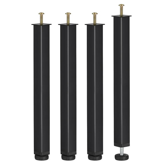 Uxcell 4 Pack Adjustable Height Bed Frame Support Legs(350mm-385mm/13.8"-15.2"), Black