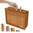 thumbnail image 5 of Daiosportswear Home Counter Wooden Piggys Bank Wooden Crafts Decorative Gift Wooden Piggys Bank with Counter Piggys Bank Non-Openable Piggys Bank Savings Goal, 5 of 7