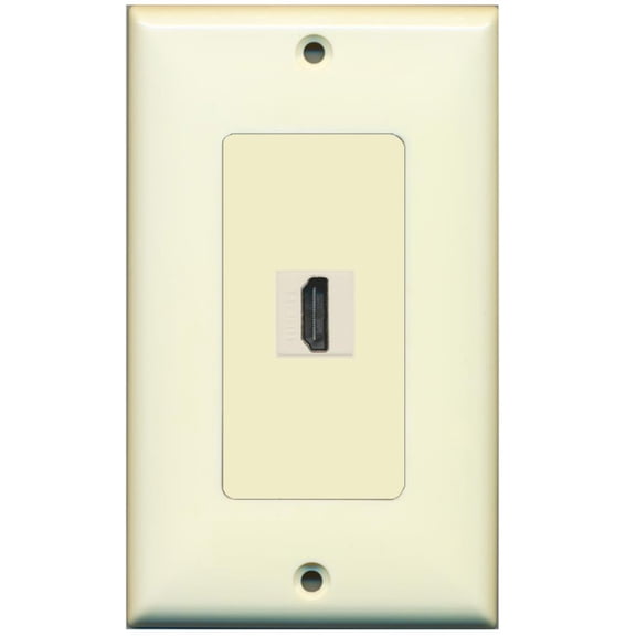 RiteAV HDMI 2.0 Keystone Decorative Wall Plate - Light Almond/Light Almond 1 Port