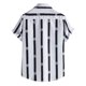 thumbnail image 3 of Camisas Manga Larga Hombre Top de informal de verano para hombre, camisa con estampado de rayas, camisa de manga corta con cuello vuelto y botones, camiseta informal (White, S), 3 of 5
