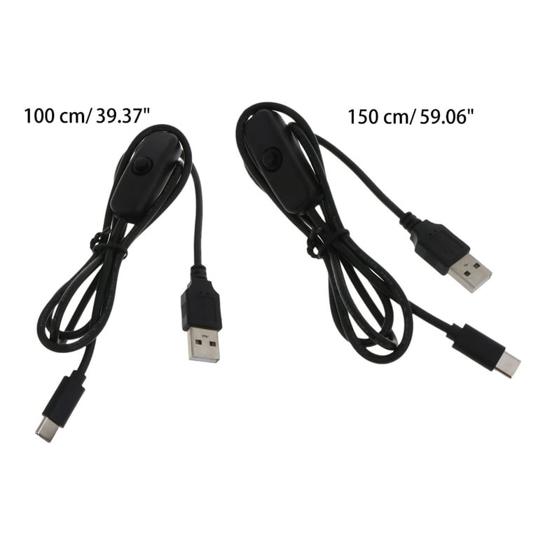 USB-A to USB-C Data Power Cable with ON/OFF Switch
