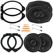 2x JBL Stage3 968MF 6x9" 640 Watt Max Power 3-Way Car Audio Speakers w/Adapters, 2x JBL Stage3 68F 6.5" 560W Max Power 2-Way Coaxial Automotive Speakers w/Adapters, Speaker Wire Harness, Pry Tool Set