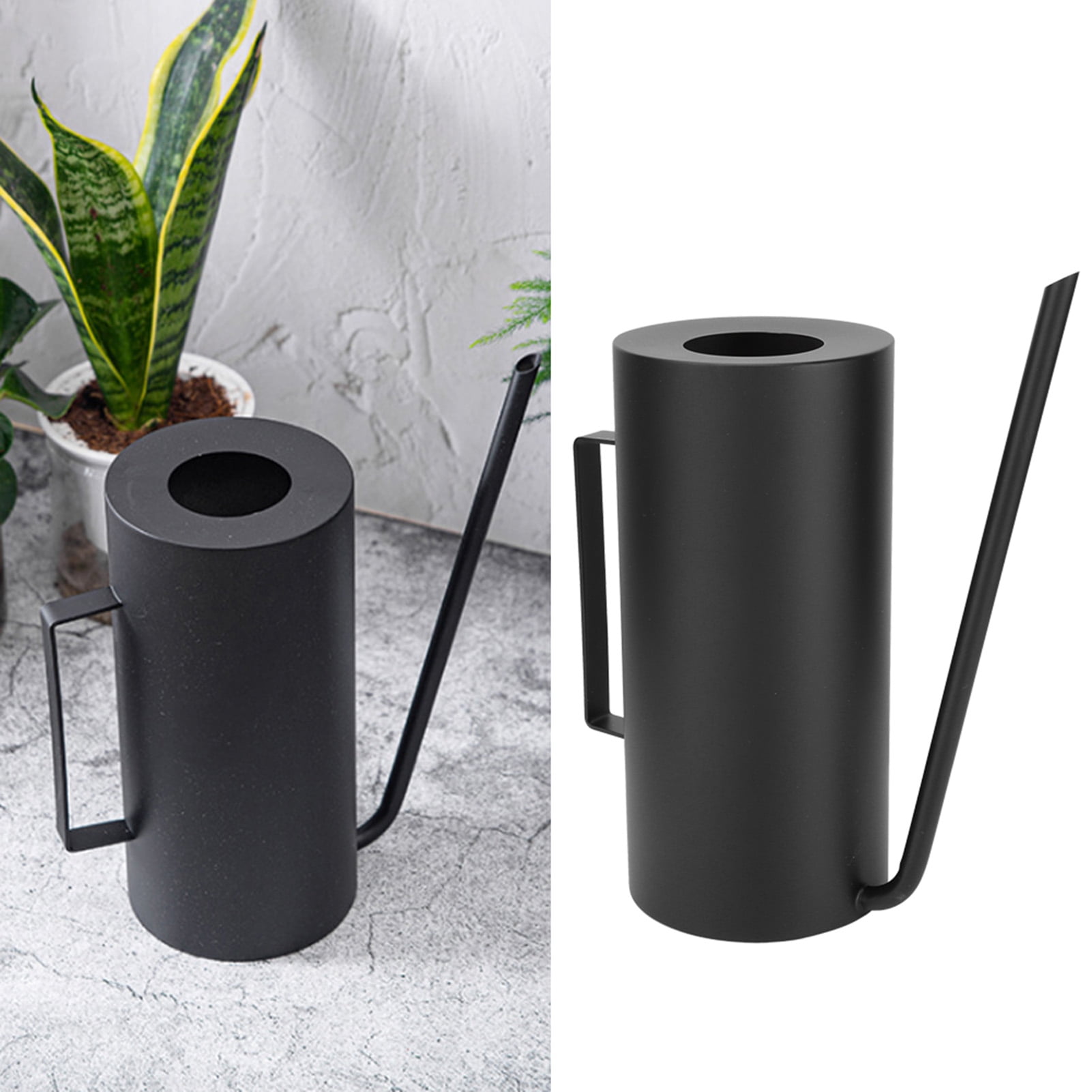 NFTIGB Stainless Steel Long Spout Flower Plant Watering Can Pot for Patio Garden Lawn, Black Finish, 1.5L / 50.7 oz Capacity, Ideal for Indoor and Outdoor Houseplants