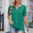 thumbnail image 1 of aidice Womens Tops V Neck Ruffled Short Sleeve Summer Tops T Shirts Fashion Casual Soft Basic Blouses Comfy Spring Tees, 1 of 7