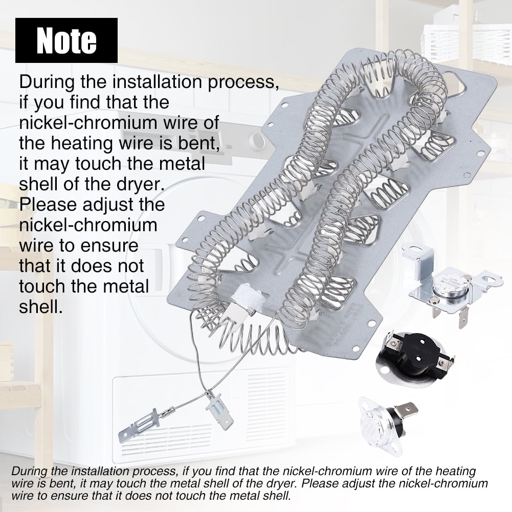 Dryer Heating Element DC47-00019A, DC96-00887A and DC47-00016A Thermal Fuse + Thermostat DC47-00018A,Compatible for Samsung, Dryer Repair Kit Replacement