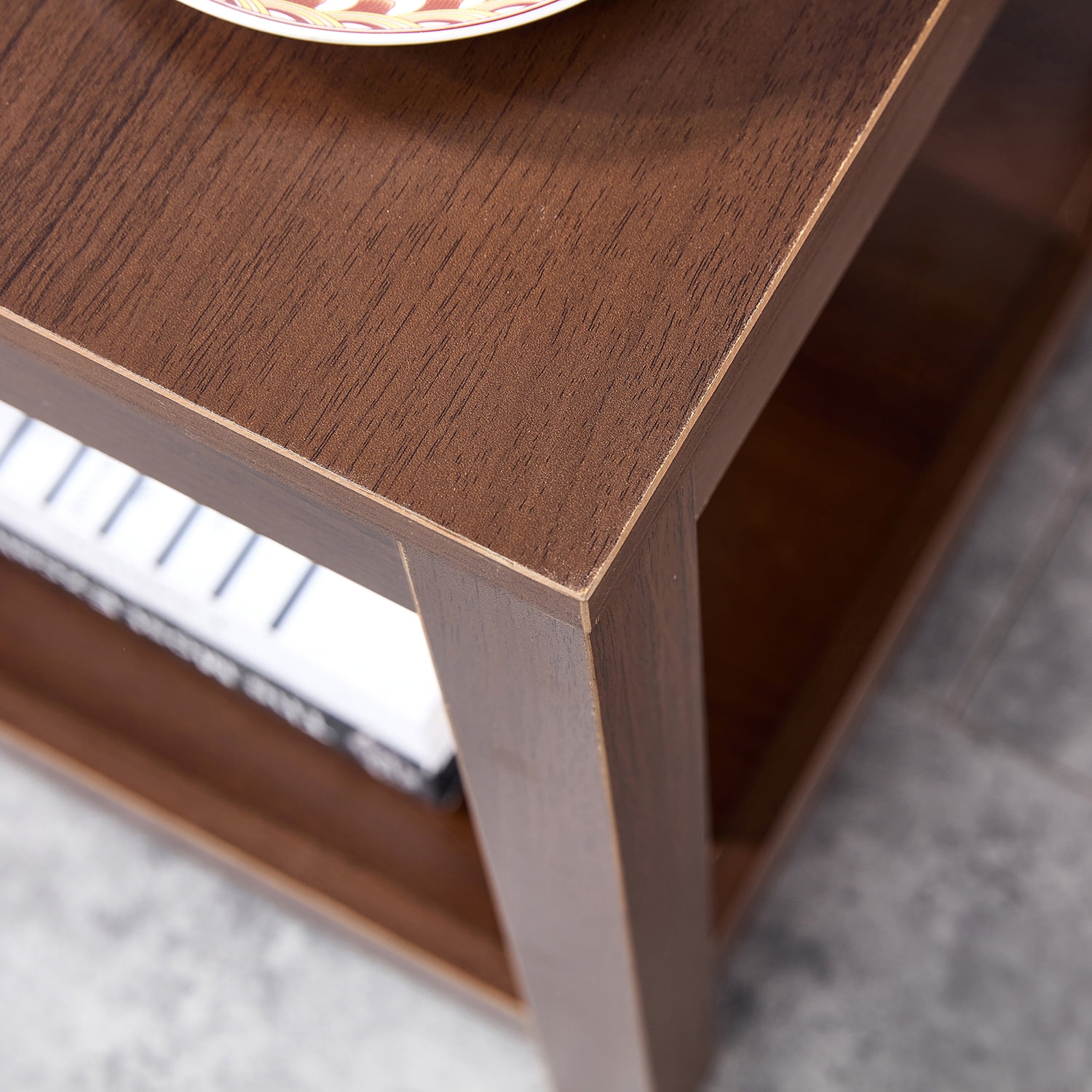 Kadyn End Table, Mid-Century Nightstand for Living Room, MDF Bedside Table with Storage Shelve, Brown Kadyn End Table, Mid-Century Nightstand for Living Room, MDF Bedside Table with Storage Shelve, Brown