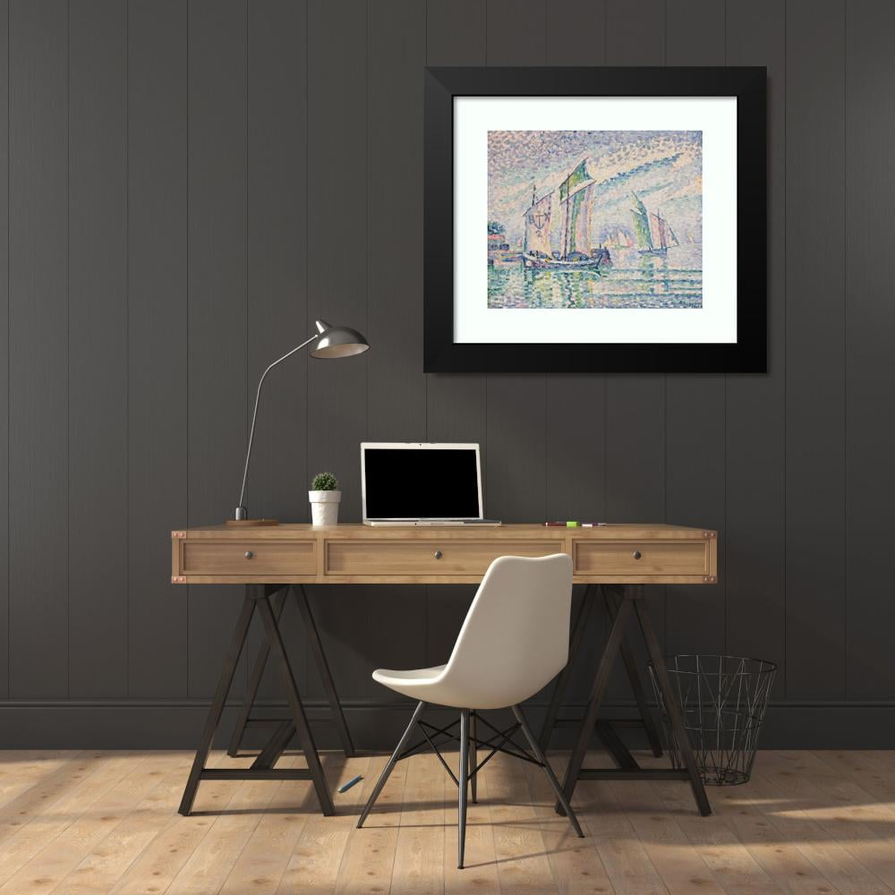 Paul Signac 23x20 Black Modern Framed Museum Art Print Titled - Le Chenal De La Rochelle (1927)