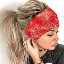 GZWYHT Headbands for Women,Hair Accessories Women Print Headband Elastic Head Wrap Hair Band Bandana Headband Skincare Headband,Hair Bands,Head Scarf Red