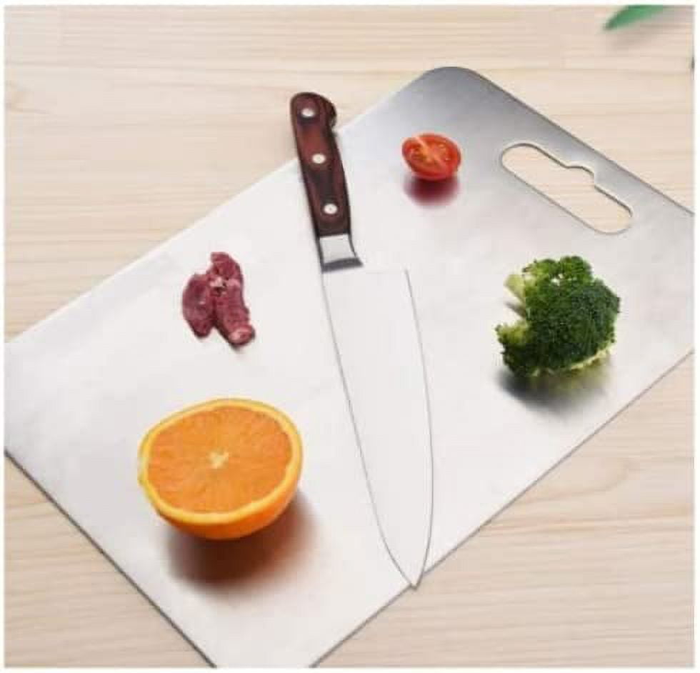 Premium Stainless Steel Chopping Board for Kitchen, Metal Cutting Board for Fruits/Vegetable/Bread/Meat, Heavy Duty (Approx. 31 cm x 21 cm),Pack of 1